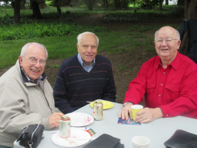 WG'56: Norm Leventhal, Fred Goldstein, and C.Dewitt Peterson at Dewitt's Annual Jazz Picnic in South Jersey