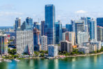 Aerial Drone Panoramic of Downtown Miami