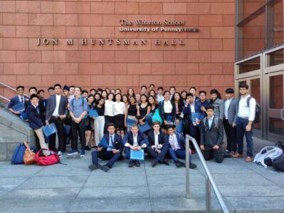High school students after completing the Wharton Summer High School program