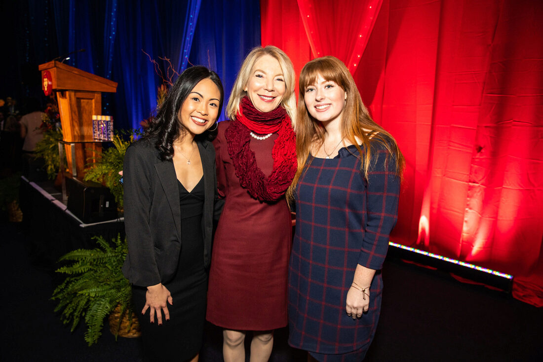 Angelica Du, ENG’20, GEN’20; Penn President Amy Gutmann; Hayley Boote, C’20