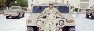 Daniel J. Moore, WG’00, in Saudi Arabia on U.S. Air Force deployment in 1996.