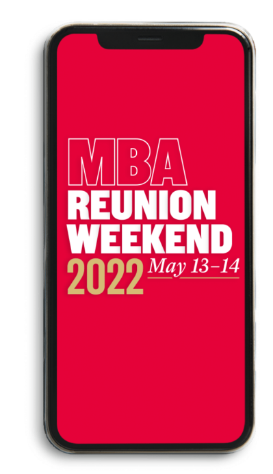 Phone with Reunion 2022 May 13-14 logo
