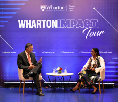 Guest and Dean Erika James at Wharton Impact Tour Mumbai 2022