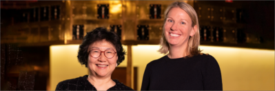 Alice Yin Hung, C'90, W'90 (left), and Marissa King, the inaugural Alice Y. Hung President’s Distinguished Professor