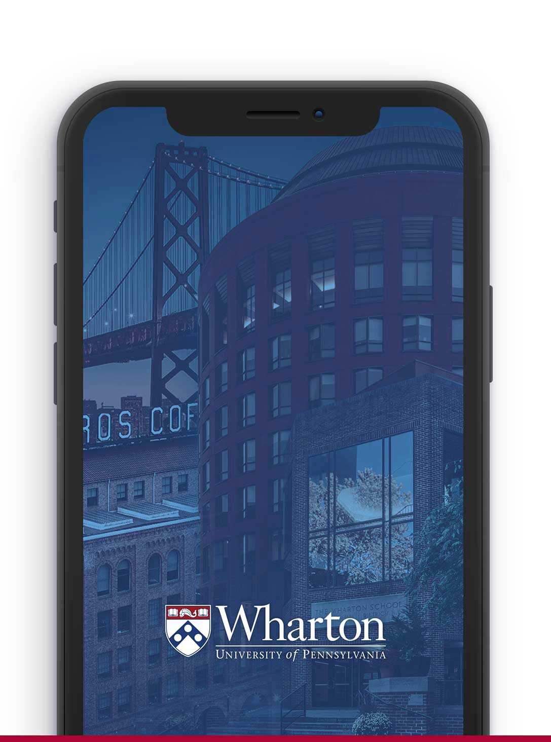 Huntsman Hall and San Francisco Golden Gate Bridge Phone Mockup