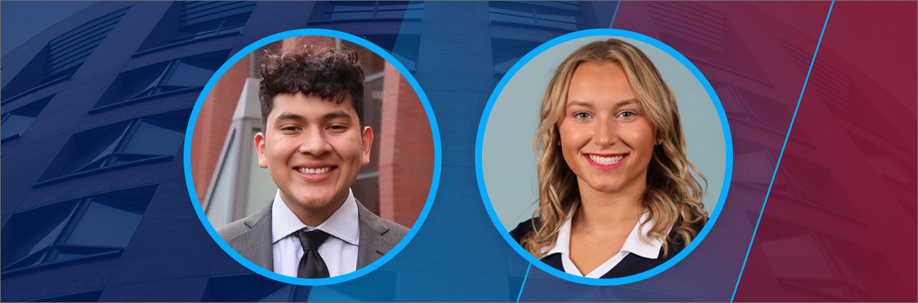 Dante Cruz, W’25, and Catherine Buren, W’25, Nu’25.