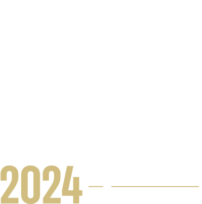 White and gold Wharton MBA for Executives Philadelphia Reunion event logo