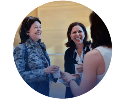 Wharton women laughing at a Wharton Circles event