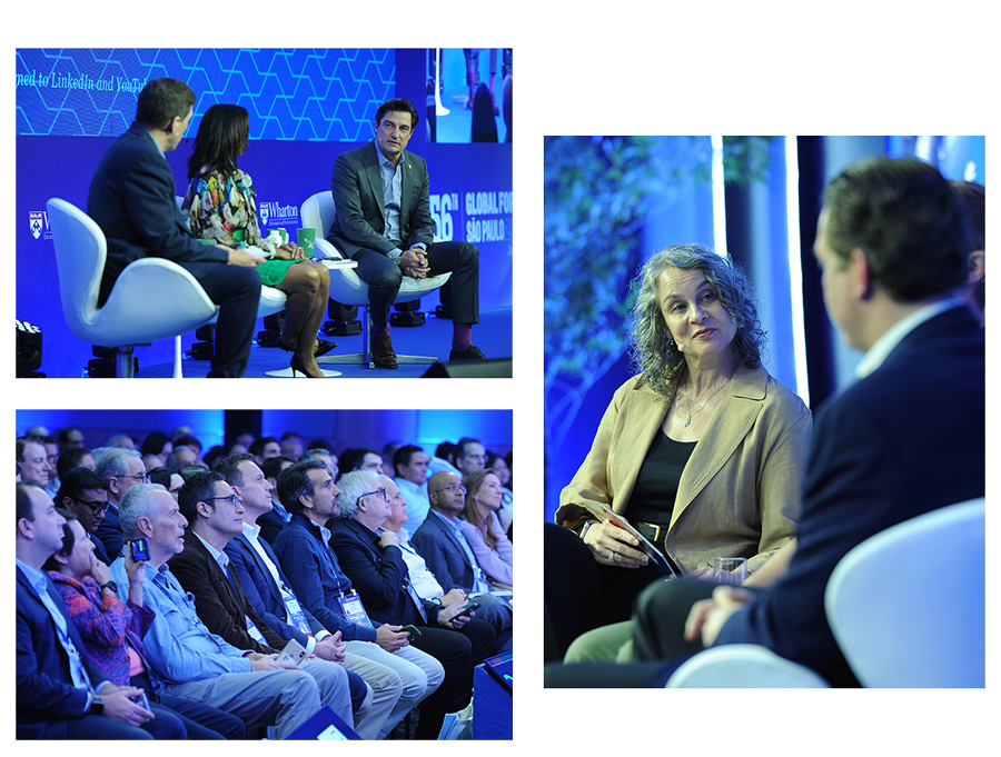 3 images with Alumni and Professors of The Wharton School attending or presenting at a Global Forum