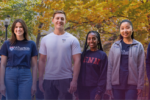 Group portrait of Wharton Fund MBA Fellows on Locust Walk