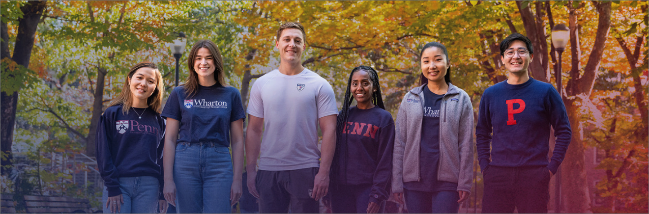 Group portrait of Wharton Fund MBA Fellows on Locust Walk