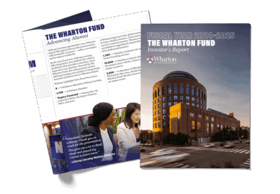 Mock-up of the Wharton Fund Investor report for Fiscal Year 24-25