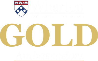 Wharton Logo with text that reads GOLD Ambassadors