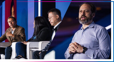 Professor Kartik Hosanagar and Professor Ethan Mollick speaking at Global Forum San Francisco
